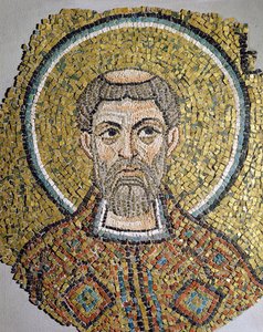 St. Ursicinus: Fragment of a Mosaic from the Basilica Ursiana, the Former Cathedral of Ravenna